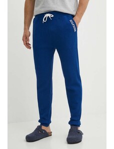 Tommy Hilfiger spodnie piżamowe bawełniane kolor granatowy gładka UM0UM03097