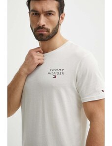 Tommy Hilfiger t-shirt lounge bawełniany kolor biały melanżowy UM0UM02916