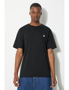 Carhartt WIP t-shirt bawełniany S/S Madison męski kolor czarny gładki I033000.0D2XX