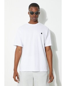Carhartt WIP t-shirt bawełniany S/S Madison męski kolor biały gładki I033000.00AXX