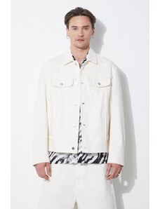 Neil Barrett kurtka bawełniana Slim Front Pockets Jean Jacket kolor beżowy przejściowa MY11089A-Y029-108N