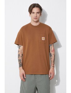 Carhartt WIP t-shirt bawełniany S/S Field Pocket T-Shirt męski kolor brązowy gładki I033265.HZXX