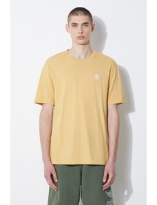 adidas Originals t-shirt bawełniany męski kolor żółty gładki IR9695
