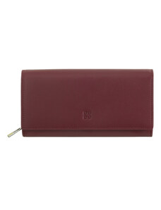DUDU Skórzany portfel RFID z 18 kolorowymi kartami Duża portmonetka o dużej pojemności z zamkiem błyskawicznym i zatrzaskiem
