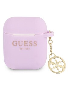 Guess GUA2LSC4EU AirPods cover fioletowy/purple Silicone Charm 4G Collection