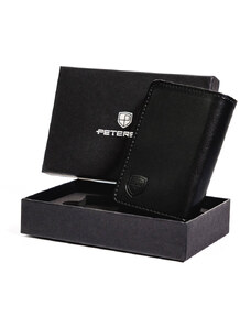 Skórzany portfel męski z zapięciem i ochroną kart RFID - Peterson