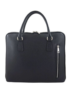 Barberini's Skórzana torba na laptopa Casual - Czarna