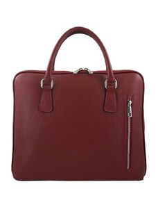 Barberini's Skórzana torba na laptopa Casual - Czerwona
