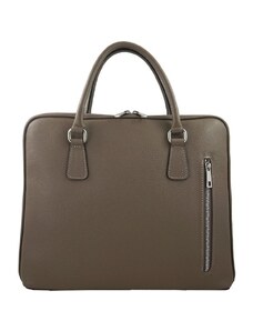 Barberini's Skórzana torba na laptopa Casual - Beżowa ciemna
