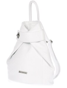 Biały skórzany plecak damski elegancki z zapięciem Beltimore T54