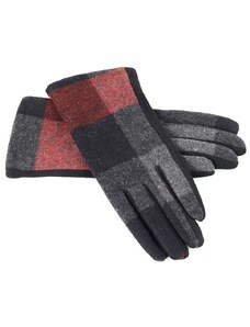 marka niezdefiniowana Rękawiczki damskie w kratę z bawełną - MARCO MAZZINI - czerwone
