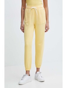 Polo Ralph Lauren spodnie dresowe bawełniane kolor żółty gładkie 211935585