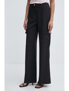 Artigli spodnie damskie kolor czarny szerokie high waist AP38108