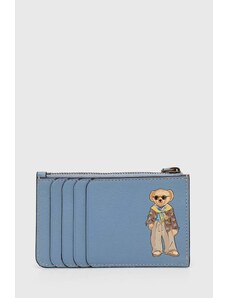 Polo Ralph Lauren portfel skórzany damski kolor niebieski 427928770