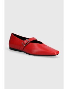 Vagabond Shoemakers baleriny skórzane WIOLETTA kolor czerwony