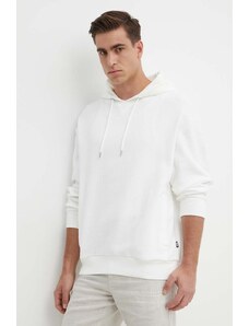 BOSS bluza bawełniana męska kolor biały z kapturem gładka 50512157