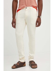 Tommy Hilfiger spodnie męskie kolor beżowy dopasowane MW0MW33910