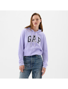 Damska bluza z kapturem GAP Pullover Logo Hoodie Fresh Lavender