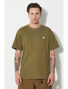 Carhartt WIP t-shirt bawełniany S/S Madison T-Shirt męski kolor zielony gładki I033000.25DXX