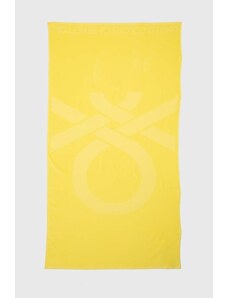 United Colors of Benetton ręcznik bawełniany kolor żółty