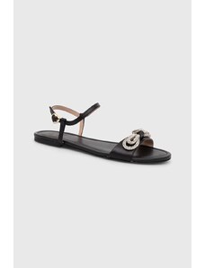 Love Moschino sandały skórzane damskie kolor czarny JA16181G1IIE0000