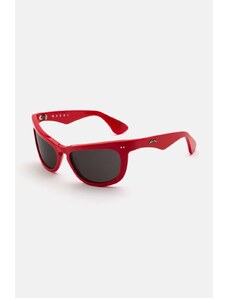 Marni okulary przeciwsłoneczne Isamu Solid Red kolor czerwony EYMRN00053.007.1TZ