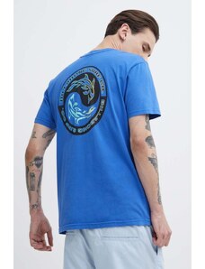 Billabong t-shirt bawełniany męski kolor niebieski z nadrukiem ABYZT02279