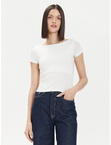 Gina Tricot T-Shirt 21319 Biały Slim Fit