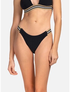 Miss Lou Czarne figi kąpielowe od bikini z gumami - frotte (S (36))