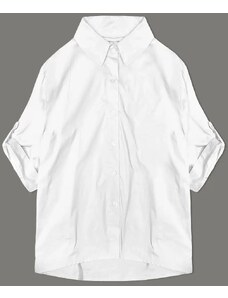 MADE IN ITALY Koszula z ozdobną kokardą na plecach biała (24018)