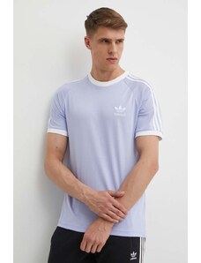 adidas Originals t-shirt bawełniany męski kolor fioletowy z aplikacją IS0614