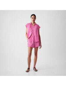 Szorty damskie GAP Crinkle Gauze Pull On Shorts India Pink