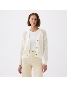 Damski sweter GAP Longsleeve Crochet Cardigan New Off White