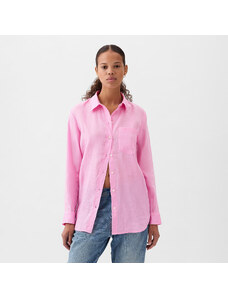 Koszula damska GAP Linen Boyfriend Shirt Sugar Pink