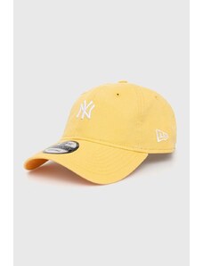 New Era czapka z daszkiem bawełniana kolor żółty z aplikacją NEW YORK YANKEES