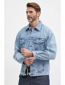 BOSS kurtka jeansowa męska kolor niebieski przejściowa oversize 50514236