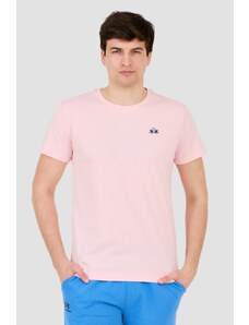 LA MARTINA Różowy t-shirt z małym logo, Wybierz rozmiar XL