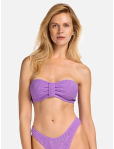 Miss Lou Elastyczny top Bikini bez ramiączek Bandeau Fiolet (XS-M (34-38))