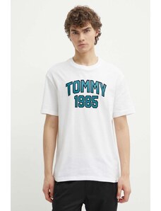 Tommy Jeans t-shirt bawełniany męski kolor biały z nadrukiem DM0DM18559