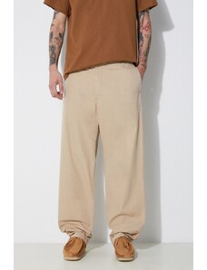 Carhartt WIP spodnie bawełniane Calder Pant kolor beżowy w fasonie chinos I033128.G1GD