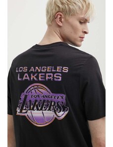 New Era t-shirt bawełniany męski kolor czarny z nadrukiem LOS ANGELES LAKERS
