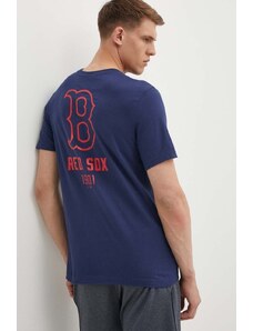 Nike t-shirt bawełniany Boston Red Sox męski kolor granatowy z nadrukiem