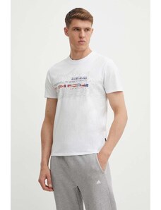Napapijri t-shirt bawełniany S-Turin 1 męski kolor biały z nadrukiem NP0A4HQG0021