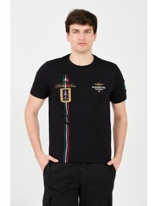 AERONAUTICA MILITARE Czarny t-shirt Frecce Tricolori Short Sleeve, Wybierz rozmiar XXL