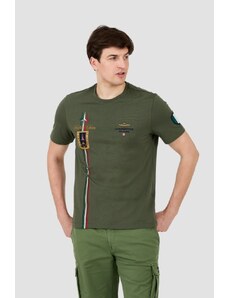 AERONAUTICA MILITARE Zielony t-shirt Frecce Tricolori Short Sleeve, Wybierz rozmiar XXL