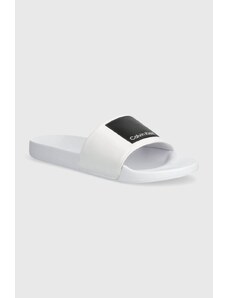 Calvin Klein klapki POOL SLIDE HF LOGO męskie kolor biały HM0HM01466