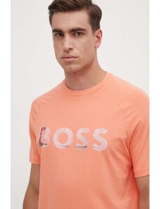 Boss Green t-shirt męski kolor pomarańczowy z nadrukiem 50512999