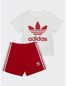 adidas Komplet t-shirt i szorty sportowe Trefoil Shorts Tee Set IB8639 Czerwony Regular Fit