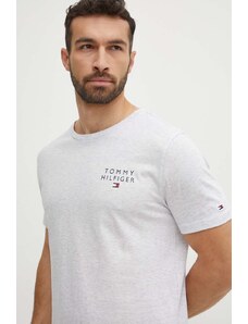 Tommy Hilfiger t-shirt lounge bawełniany kolor szary melanżowy UM0UM02916