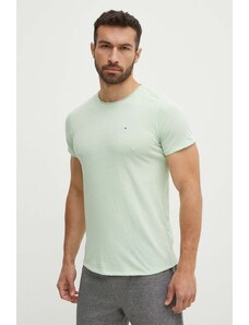 Tommy Jeans t-shirt męski kolor zielony gładki DM0DM09586